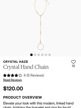 Crystal Haze Gold Crystal Hand Chain Bracelet